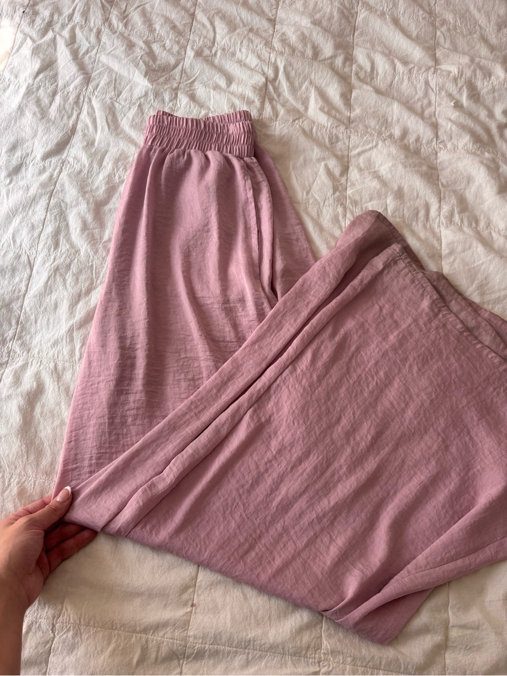 Chic business satin flowy pants